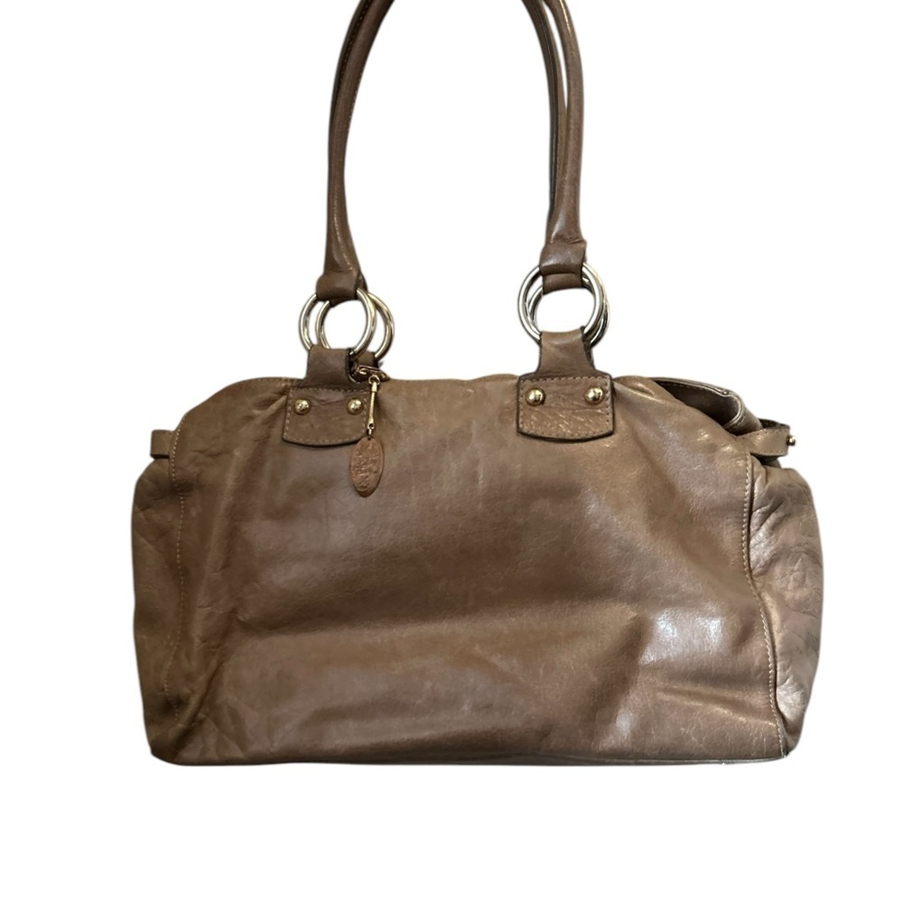 Barr + Barr Women's Brown Leather Shoulder Bag w/ Pockets & Quotes Lining - Picture 12 of 16